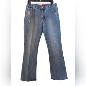 Cosmopolitan Jeans Medium Wash Bootcut Y2K 90's Beaded Embroidery Plus Size 14